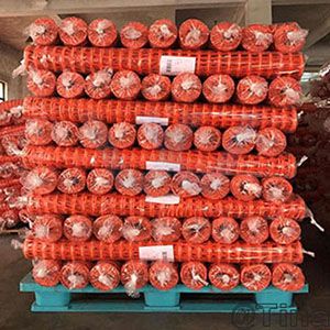 Orange safety net fence