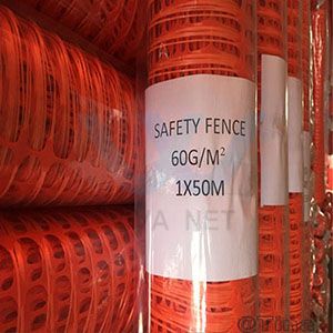 Orange safety net fence